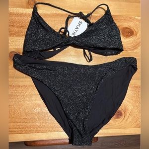 Black shimmer Skatie Bikini